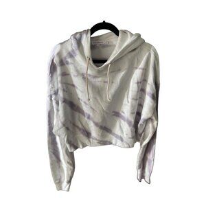 NWT Good American purple/white tie dye crop. hoodie size 4/xl
